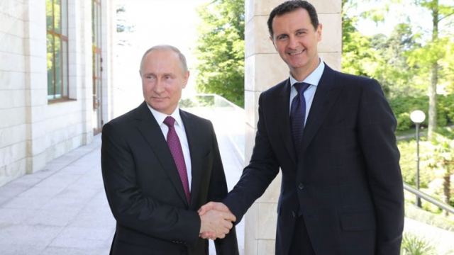 Ο Πούτιν συνεχάρη τον Άσαντ για την 75η επέτειο της σύστασης των διμερών διπλωματικών σχέσεων