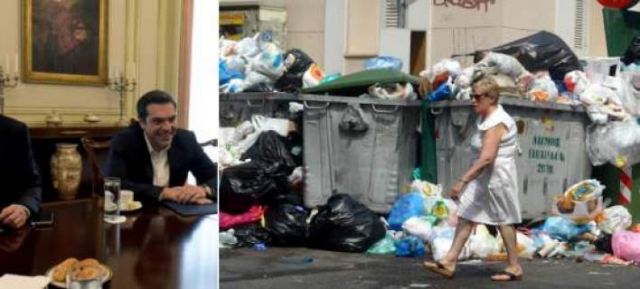 Πνιγμένη στα σκουπίδια η χώρα -Ο Τσίπρας δεν έπεισε τους συμβασιούχους