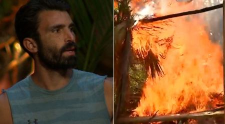 Survivor All Star: Viral στο Twitter ο Ηλίας Γκότσης που πήγε να σβήσει τη φωτιά πετώντας... ξύλα