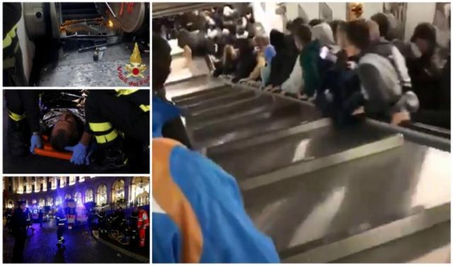 Τρόμος στο Μετρό της Ρώμης - Χάλασαν οι κυλιόμενες σκάλες - 20 τραυματίες! video
