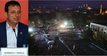 Ηχηρή φωνή υπέρ του Ιμάμογλου - Χιλιάδες διαδηλώνουν κατά της απόφασης Ερντογάν στην Κωνσταντινούπολη