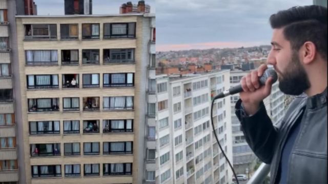 Βρυξέλλες: Αρμένιος βγήκε στο μπαλκόνι και τραγούδησε Βέρτη γνωρίζοντας την αποθέωση από τους γείτονες (vid)
