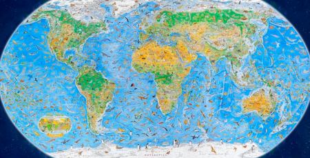 Καλλιτέχνης πέρασε 3 χρόνια ζωγραφίζοντας τον παγκόσμιο χάρτη με 1.642 ζώα