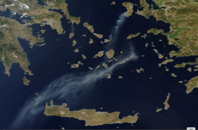 Χίος: Ο καπνός της φωτιάς έφτασε στην Κρήτη - Δορυφορική φωτογραφία της NASA αποτυπώνει την καταστροφή (Φωτό και βίντεο)!