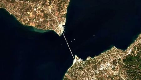 Η γέφυρα Ρίου-Αντιρρίου από το διάστημα - Τη φωτογράφησε ο ευρωπαϊκός δορυφόρος Copernicus