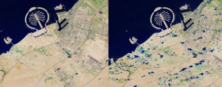 Ντουμπάι: Πριν και μετά τις πλημμύρες – Δείτε τι κατέγραψε δορυφόρος από το διάστημα