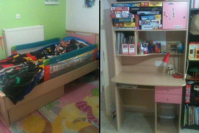 [ΠΟΥΛΗΘΗΚΑΝ] σε πολύ καλή κατάσταση παιδικό κρεβάτι για κορίτσι και γραφείο με βιβλιοθήκη