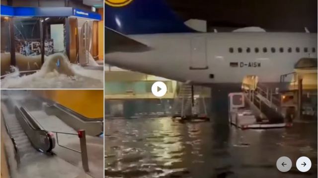 Γερμανία: Πλημμύρισε το αεροδρόμιο της Φρανκφούρτης, καθυστερήσεις πτήσεων - Απίστευτα βίντεο