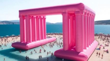 Η Ακρόπολη έγινε σκηνικό από τη Barbie: Ροζ, φουσκωτή και με water park (ΦΩΤΟ)