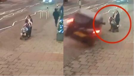 Σοκαριστικό βίντεο δείχνει τη στιγμή που αυτοκίνητο πέφτει πάνω σε μητέρα που είχε βγει βόλτα με το παιδί της