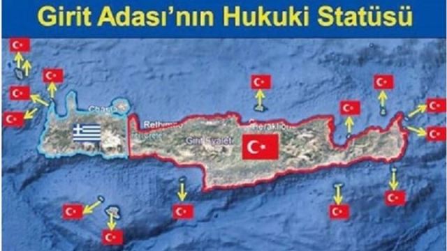Χάρτης πρόκληση - Τουρκικό έδαφος τα 3/4 της Κρήτης