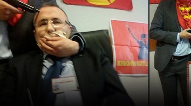 Εικόνες σοκ: Ακροαριστεροί κρατούν όμηρο Τούρκο Εισαγγελέα - ΒΙΝΤΕΟ
