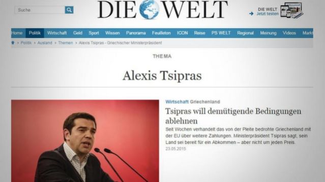 Die Welt: Ο Τσίπρας θα αρνηθεί εξευτελιστικούς όρους για την Ελλάδα