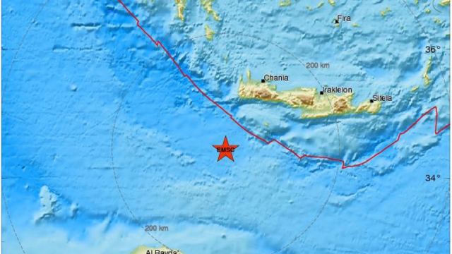 Σεισμός 4,6 νότια της Κρήτης