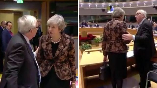 Όλη η ένταση του Brexit σε ένα βίντεο: Η τσαντισμένη Μέι «τα χώνει» στον Γιούνκερ στη Σύνοδο στις Βρυξέλλες