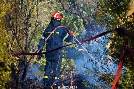 Πυρκαγιά στη Σκιάθο - Πρόλαβαν τα χειρότερα (ΦΩΤΟ)