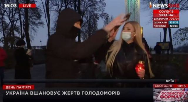 Βίαιη επίθεση εναντίον Ουκρανής ρεπόρτερ «στον αέρα»