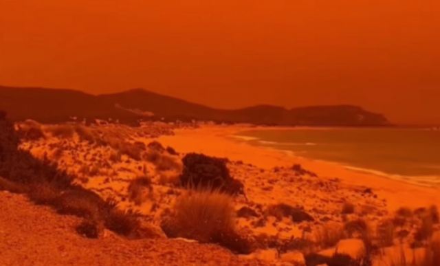 Αφρικανική σκόνη: Η παραλία του Σίμου στην Ελαφόνησο θύμισε Dune