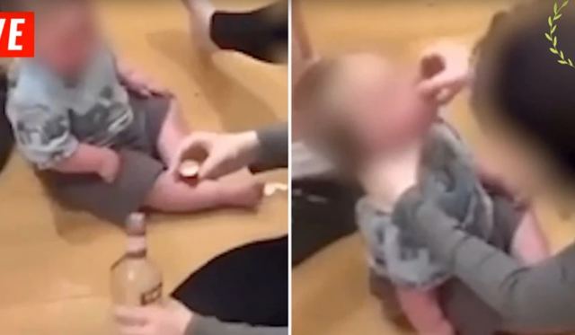 Σοκαριστικό βίντεο δείχνει ζευγάρι να δίνει σφηνάκια βότκα σε μωρό