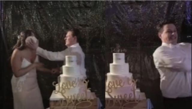 «Ανώριμος» γαμπρός πετάει τη γαμήλια τούρτα στη νύφη και μετά... το βάζει στα πόδια