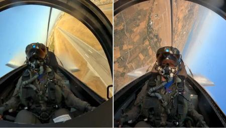 Athens Flying Week: Μέσα στο κόκπιτ του F-35 με πιλότο την Επισμηναγό Wolfe στην πτήση της πάνω από την Αττική