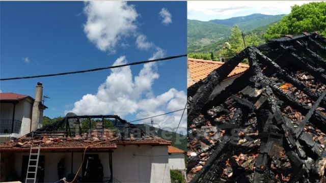 Βράχα: Πυρκαγιά σε καμινάδα κατέστρεψε κεραμοσκεπή και απείλησε σπίτια