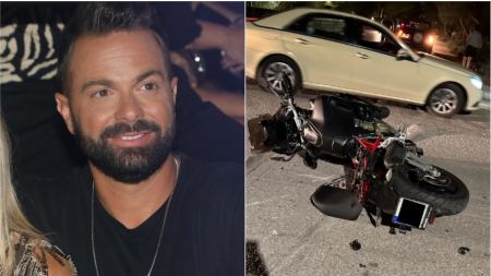 Ηλίας Βρεττός: Τροχαίο στη Γλυφάδα για τον τραγουδιστή - «Η μηχανή καρφώθηκε πάνω σε αμάξι»