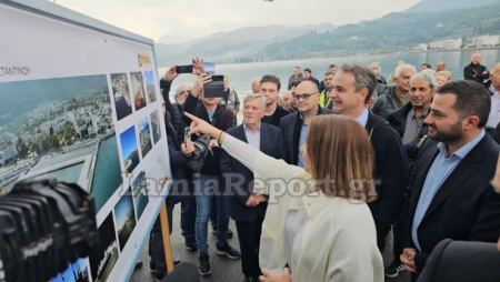Στο νέο Λιμάνι Αγίου Κωνσταντίνου ο Πρωθυπουργός Κυριάκος Μητσοτάκης (ΦΩΤΟ)