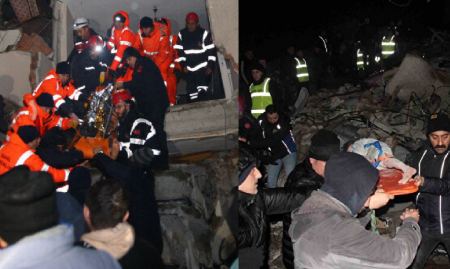 Σεισμός στην Τουρκία: Ώρες αγωνίας στα ερείπια - Έρευνες για επιζώντες εν μέσω παγετού