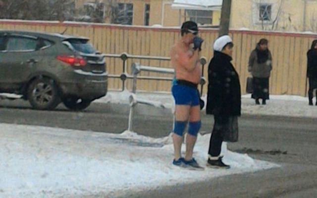 Οι Ρώσοι δεν νιώθουν από κρύο...