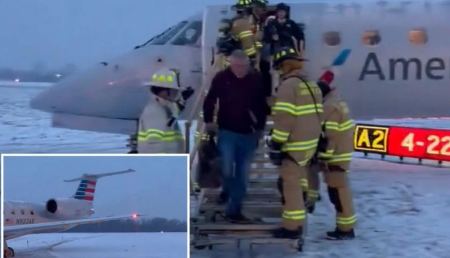 Αεροπλάνο με 53 επιβάτες γλίστρησε εκτός του διάδρομου λόγω χιονιού (ΒΙΝΤΕΟ)