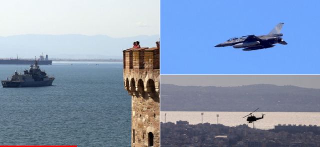 Ενόψει 28ης Οκτωβρίου: Η φρεγάτα «Υδρα» και μαχητικό της «παρήλασαν» στη Θεσσαλονίκη [εικόνες &amp; βίντεο]