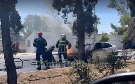 Πήρε φωτιά αυτοκίνητο κοντά στο Υπουργείο Προστασίας του Πολίτη (ΒΙΝΤΕΟ)