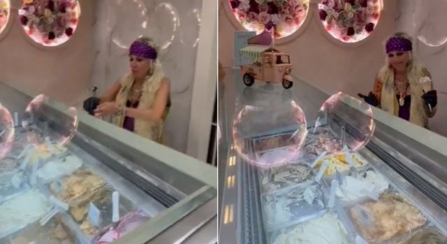 Βίντεο: Η Άννα Βίσση πούλησε παγωτό σε τουρίστα στην Κέρκυρα