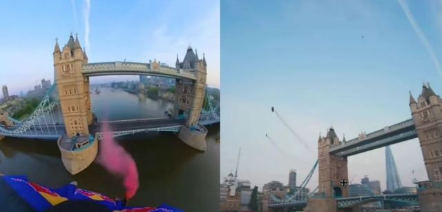 Απίστευτη πτήση στο Λονδίνο: Αλεξιπτωτιστές πέρασαν μέσα από το Tower Bridge με ταχύτητα 246 χλμ./ώρα (ΒΙΝΤΕΟ)