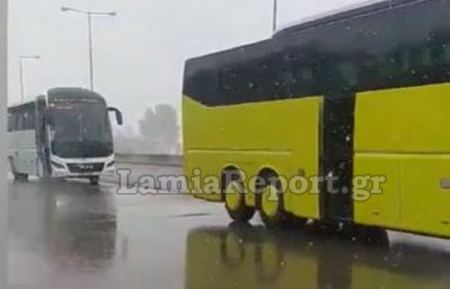 Ταλαιπωρία για οδηγούς &amp; επιβάτες λεωφορείων που επιχείρησαν να ταξιδέψουν για Αθήνα (ΒΙΝΤΕΟ)