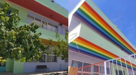 Κόρινθος: Το βάψιμο σε ένα σχολείο έφερε αντιδράσεις - Γονείς πιστεύουν ότι είναι αναφορά στη ΛΟΑΤΚΙ+ σημαία