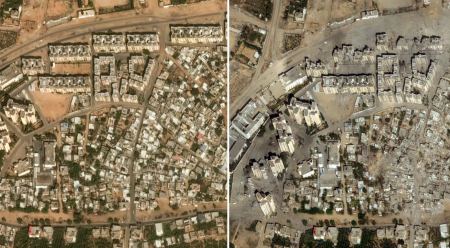 Δορυφορικές εικόνες πριν και μετά τους βομβαρδισμούς στη Λωρίδα της Γάζας