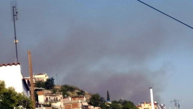 Λαμία: Καπνός από φωτιά «σκέπασε» την πόλη που γέμισε με αποκαΐδια