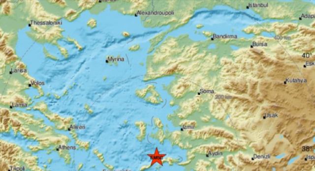 Σεισμός τώρα 4,3 Ρίχτερ κοντά στη Σάμο