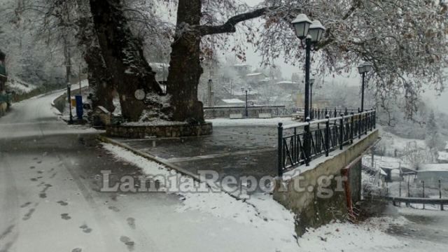 Χιόνισε στα χωριά του Δήμου Λαμιέων - Δείτε εικόνες