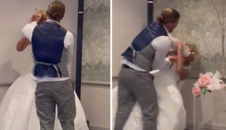 To viral βίντεο με γαμπρό που ρίχνει τούρτα στο πρόσωπο της νύφης και προκάλεσε οργή