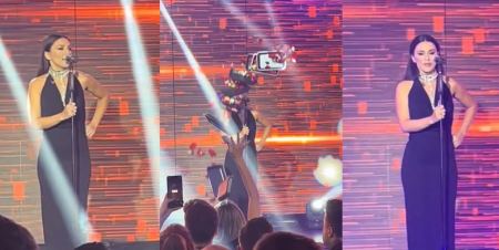 Ιουλία Καλλιμάνη: Ο εκνευρισμός της τραγουδίστριας όταν πανέρι με λουλούδια «προσγειώθηκε» στο πρόσωπό της