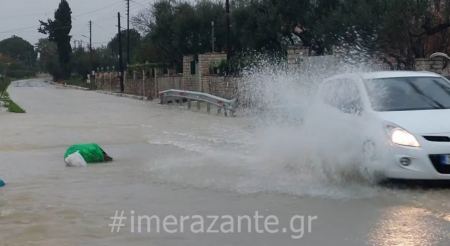 Ζάκυνθος: Πλημμύρες και κατολισθήσεις από την κακοκαιρία (ΒΙΝΤΕΟ)