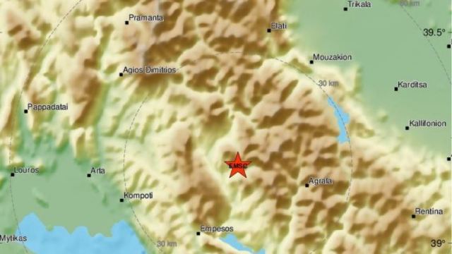 Ισχυρός Σεισμός δυτικά της Καρδίτσας αισθητός και στη Φθιώτιδα