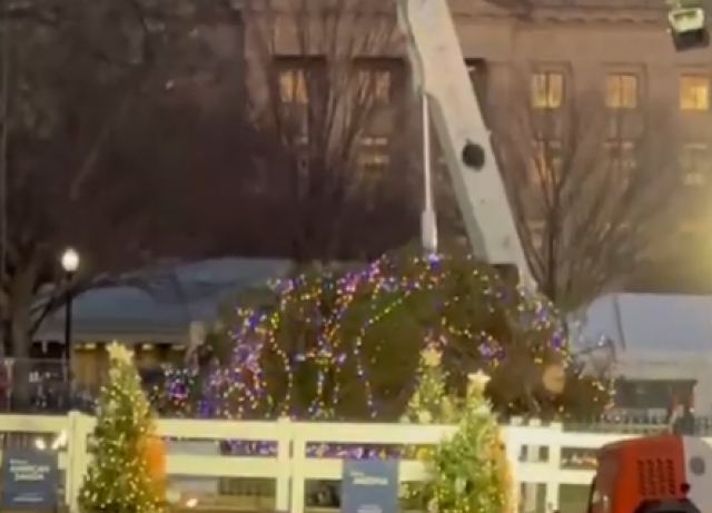 Αναστάτωση στον Λευκό Οίκο: Θυελλώδεις άνεμοι έριξαν χριστουγεννιάτικο δέντρο 12 μέτρων (ΦΩΤΟ - ΒΙΝΤΕΟ)