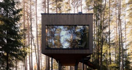 Σουηδία: Ξενοδοχείο-καλύβα πάνω σε κολόνα μέσα στο δάσος (ΦΩΤΟ)