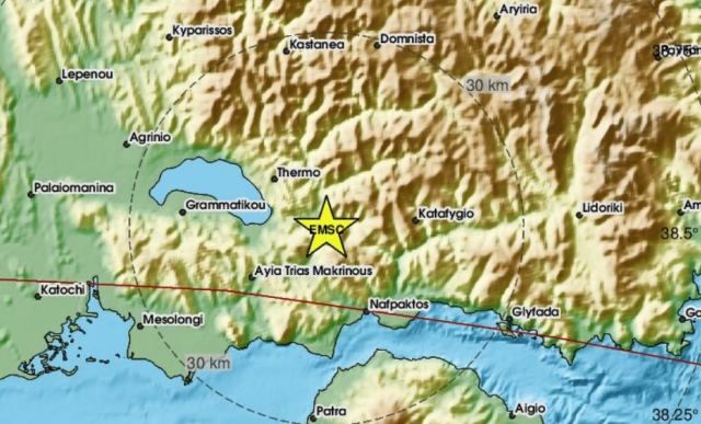 Ισχυρός σεισμός στην κεντρική Ελλάδα
