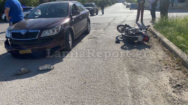 Λαμία: Τροχαίο με μηχανάκι σε διασταύρωση της πόλης
