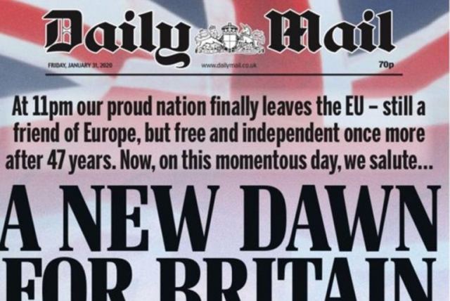 Brexit: Τα επικά πρωτοσέλιδα για την τελευταία ημέρα της Βρετανίας στην ΕΕ